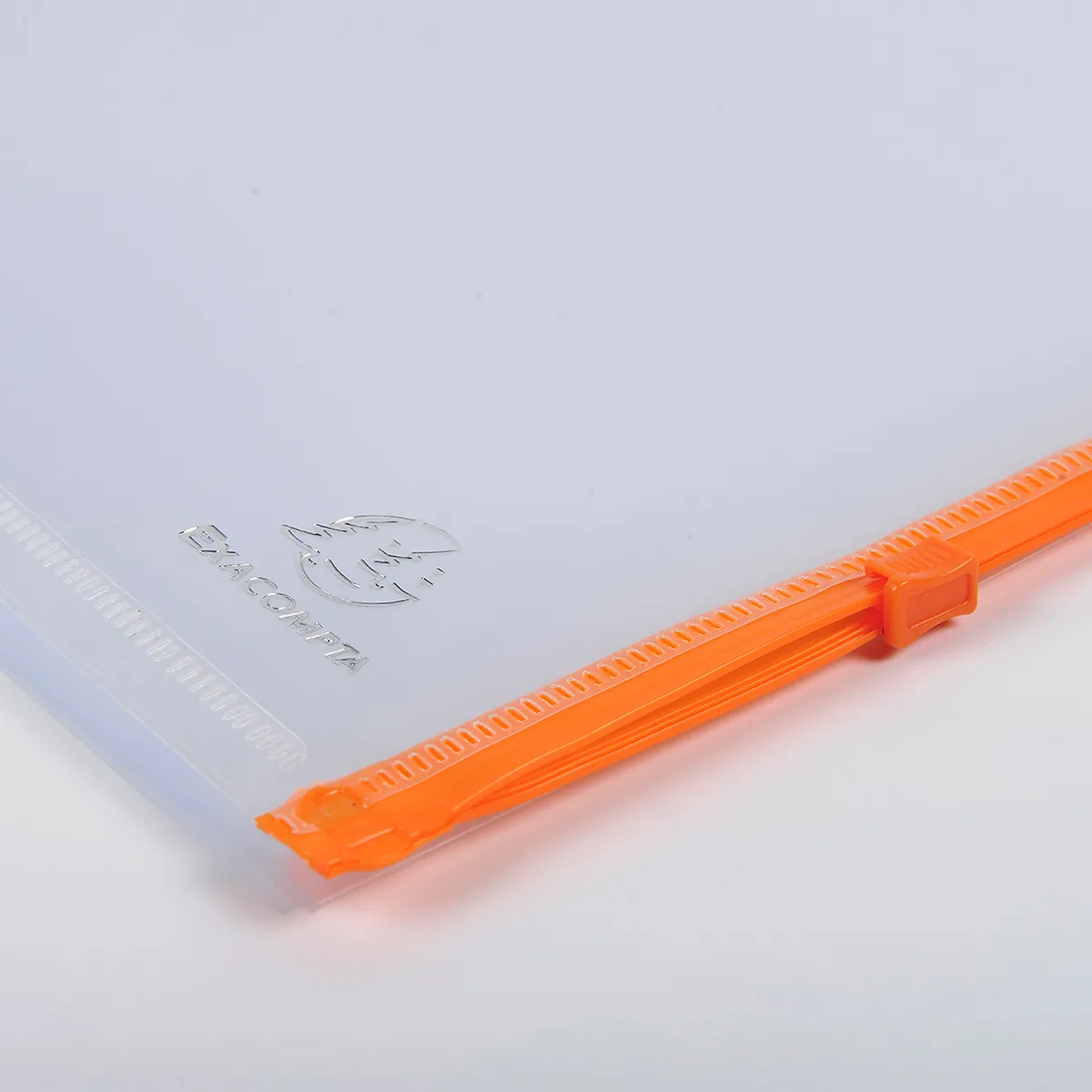 Pochette zip perforée A4 translucide avec zip orange - Pochettes de rangement - Lot de 5 - Protèges-documents, Porte-vues-2