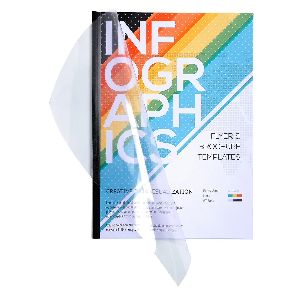 Kit reliure manuelle Serodo pour 5 dossiers 30 feuilles (5 baguettes à relier 3 mm noir, plats de couverture : 5 ivoire et 5 cristal) - Relieuses-1