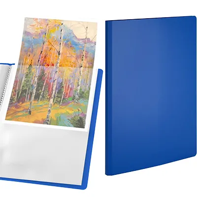 Porte-vues A4 60 vues – Protège-documents 30 pochettes souple - Bleu - Protèges-documents, Porte-vues