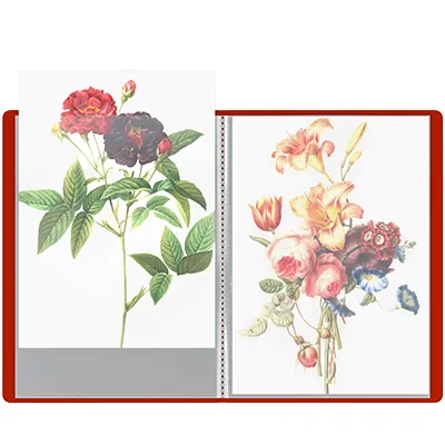 Porte-vues A4 80 vues – Protège-documents 40 pochettes souple - Rouge - Protèges-documents, Porte-vues-1