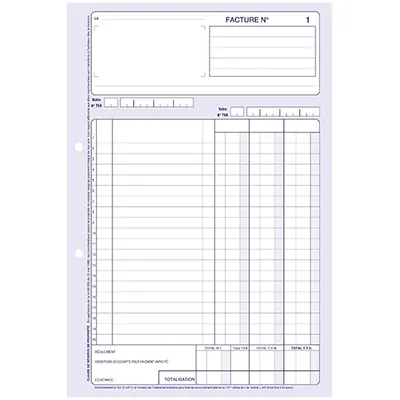 Facturier - Carnet de Factures Elve Format A5 210 x 140 mm 50 pages - Factures-1