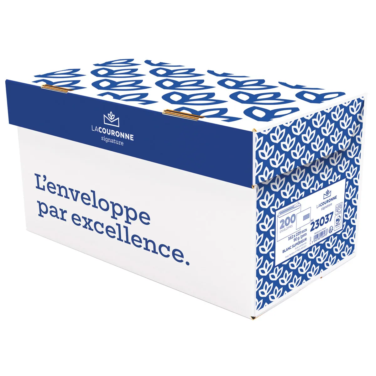 Enveloppe C5 blanche avec fenêtre La Couronne Signature 162 x 229 mm 90g – Boîte de 200 - Enveloppes blanches-1