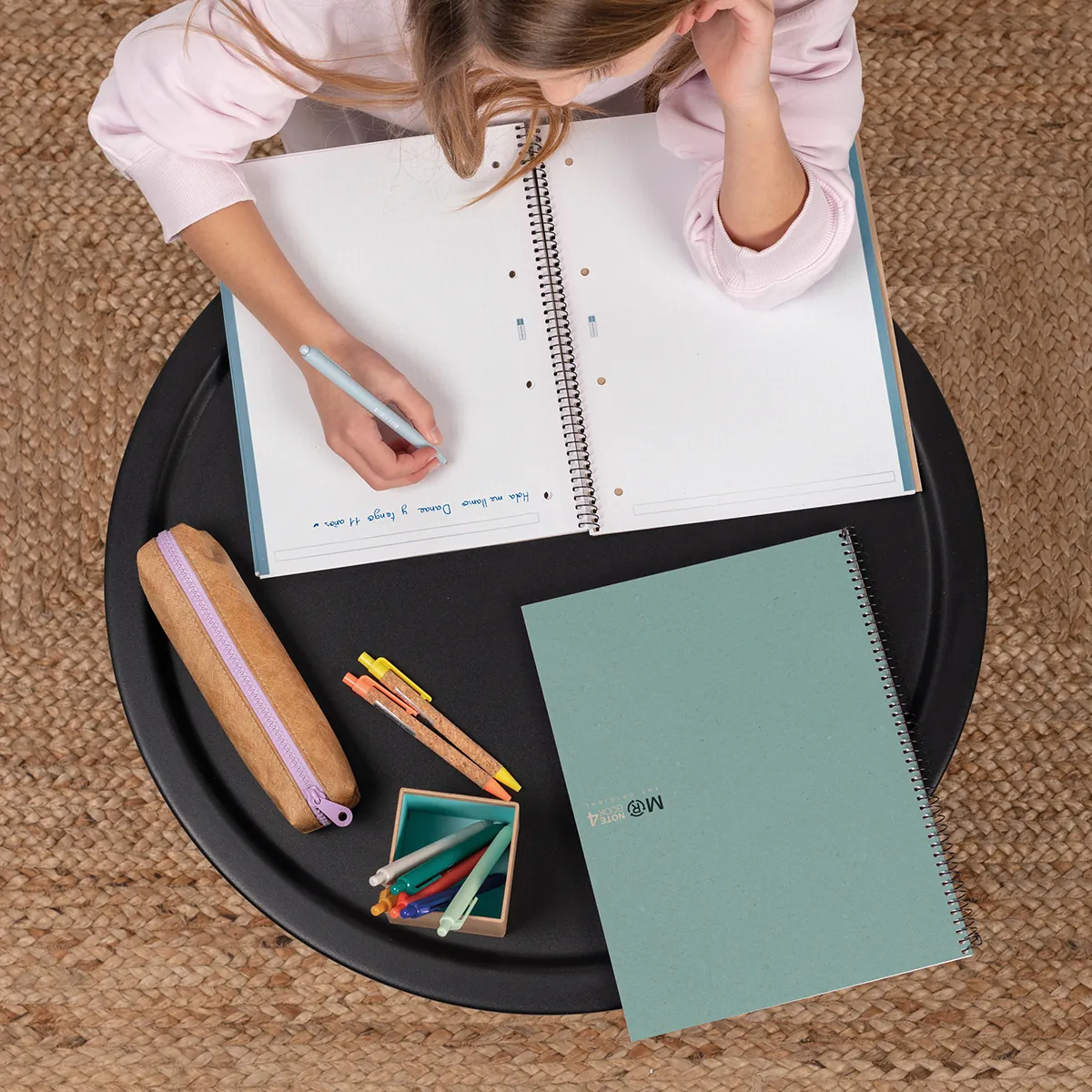 Bloc note Notebook A4 Eco Emotion 80F Quadrillé 5x5 - Bleu - Cahiers et blocs notes-2