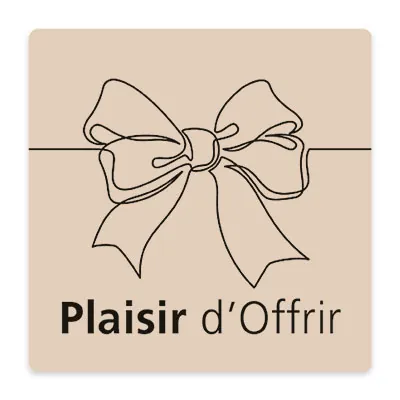 Étiquettes cadeaux adhésives carrées Plaisir d’Offrir nœud beige/noir 35 x 35 mm – Paquet de 500 - Étiquettes cadeaux adhésives