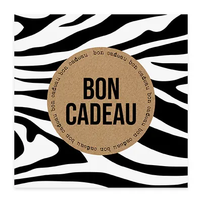 Bon cadeau zèbre 12x12cm avec enveloppe – Paquet de 12 - Bons cadeaux