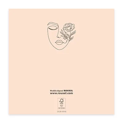 Bon cadeau visage line art & rose 12x12cm avec enveloppe – paquet de 12 - Bons cadeaux-2