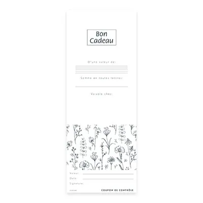 Bon cadeau kraft fleurs champêtres 12x12cm avec enveloppe – paquet de 12 - Bons cadeaux-1