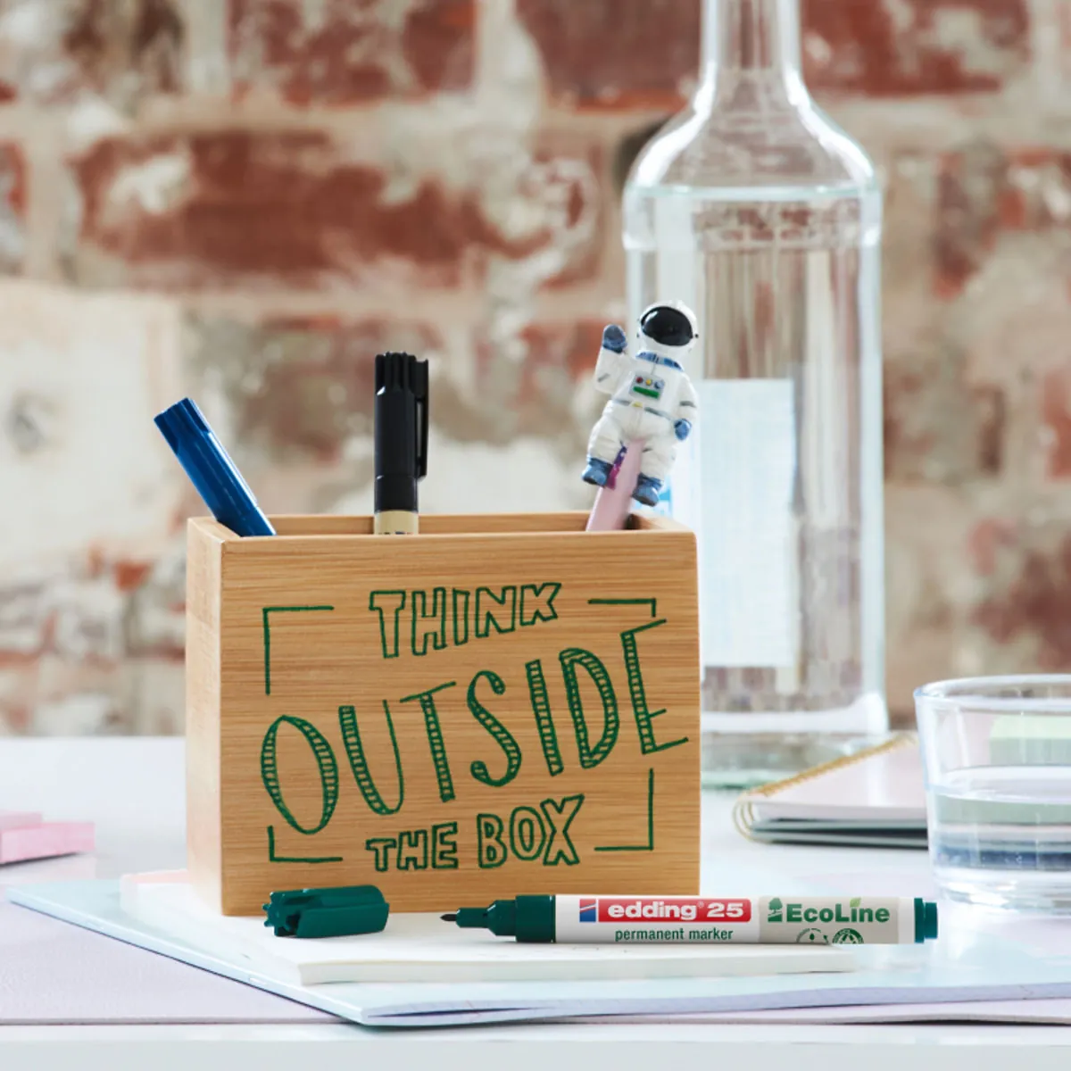 Marqueurs permanents noir Edding E-25 EcoLine – Pointe fine 1 mm - Paquet de 10 - Marqueurs-6