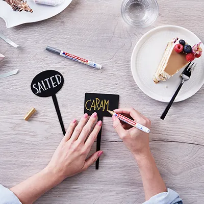 Marqueurs craie or & argent liquide Edding 4085 – Pointe ronde 1–2 mm – Paquet de 2 - Marqueurs-1