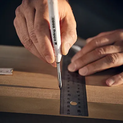 Crayon de chantier avec porte-mine - Crayon menuisier Edding E-8880 graphite - Crayons à papier-3