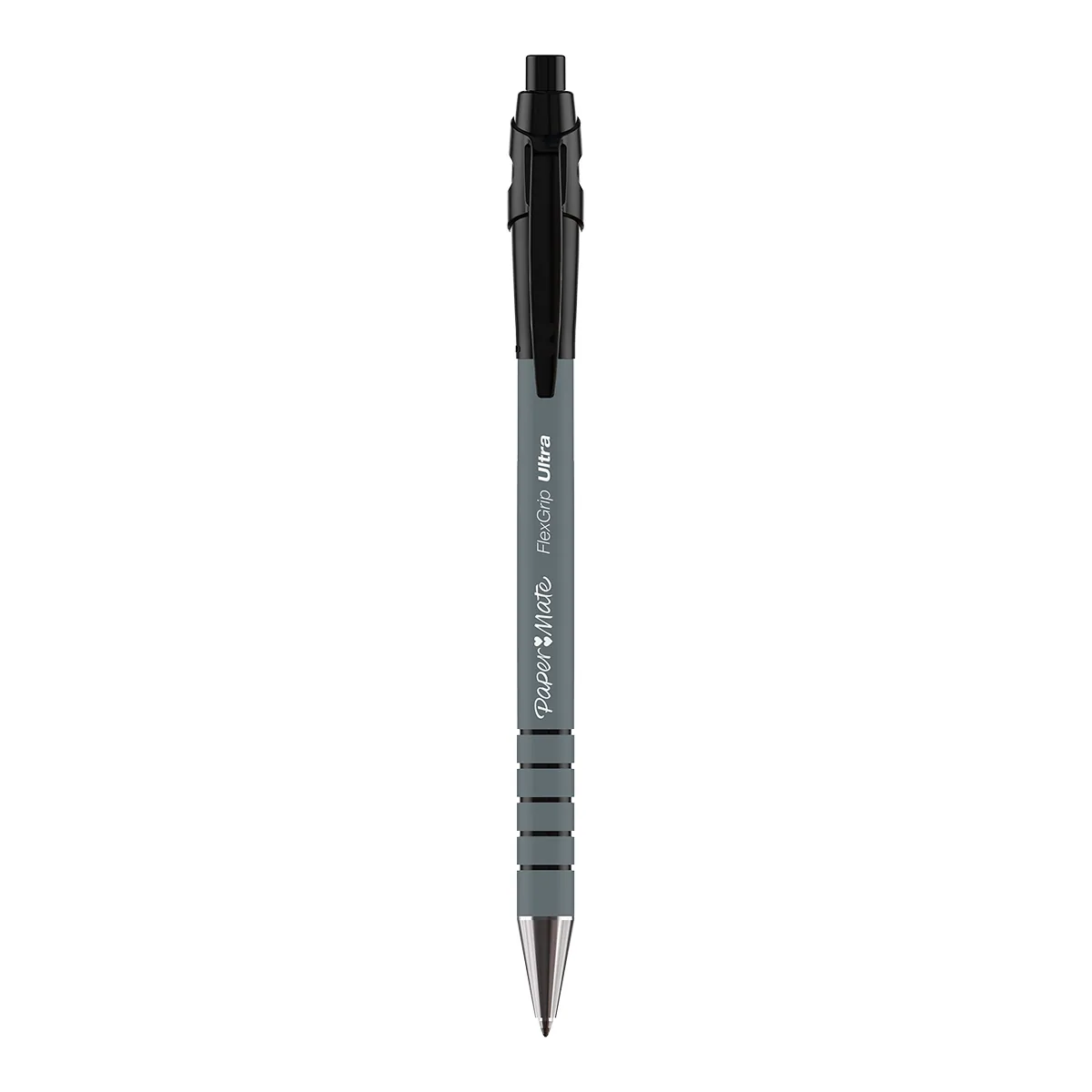 Stylo bille Papermate Flexgrip Ultra noir rétractable pointe moyenne 1 mm - Pack de 12 - Stylos billes-1