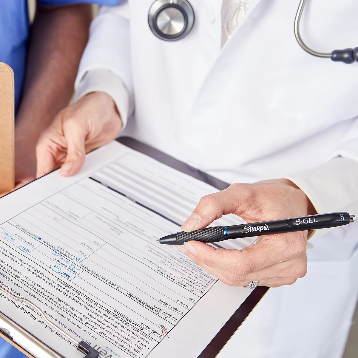 Stylo gel bleu Sharpie S-Gel pointe moyenne 0,7 mm retractable - Pack de 12 - Stylos billes-3