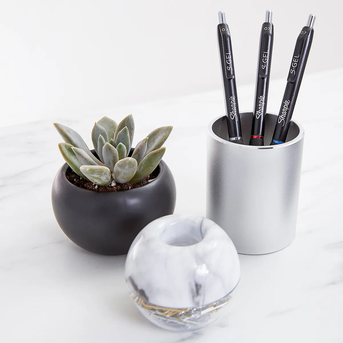 Stylos gel Noir/Bleu/Rouge Sharpie S-Gel Rétractables pointe 0.7mm - Lot de 3 - Stylos billes-2