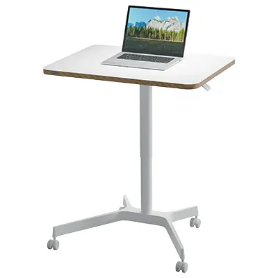 Bureau de coworking assis-debout manuel Leitz Ergo blanc 80×60 cm + H 75–114 cm - Mobilier coworking-1