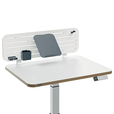 Organiseur de bureau Leitz Ergo blanc, 80×25 cm, kit 4 accessoires inclus - Mobilier coworking-1