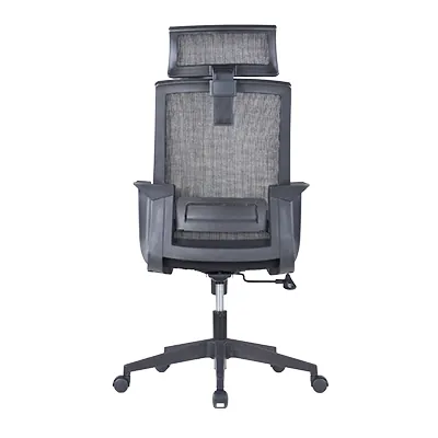 Chaise de bureau professionnelle VENISE noir – support lombaire et têtière réglables - mécanisme basculant centré - Sièges de bureaux-3