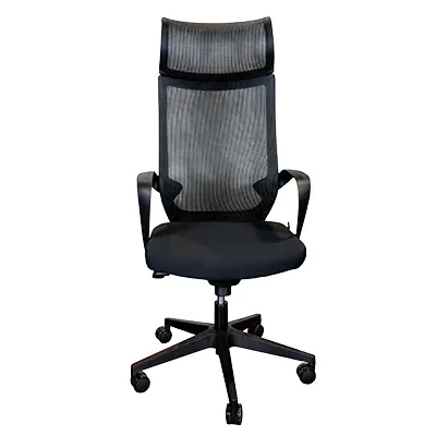 Fauteuil de bureau SYDNEY haut dossier noir – appui-tête fixe - mécanisme basculant centré - Sièges de bureaux-1
