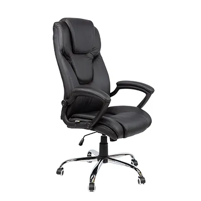 Fauteuil de bureau CHICAGO basculant centré, haut dossier, appui-tête, base métal chromé - Sièges de bureaux