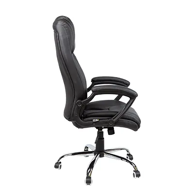 Fauteuil de bureau CHICAGO basculant centré, haut dossier, appui-tête, base métal chromé - Sièges de bureaux-3