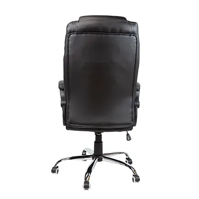 Fauteuil de bureau CHICAGO basculant centré, haut dossier, appui-tête, base métal chromé - Sièges de bureaux-5