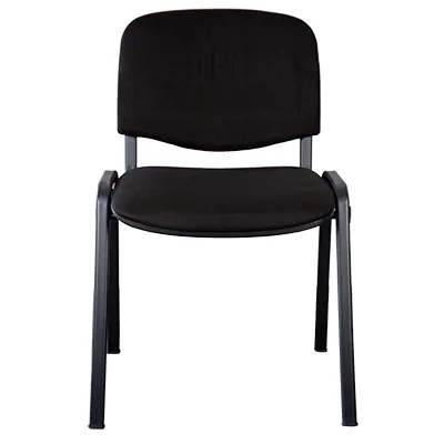 Chaise de réunion visiteur empilable IBIZA tissu noir - Siège professionnel - Fauteuils et poufs-1
