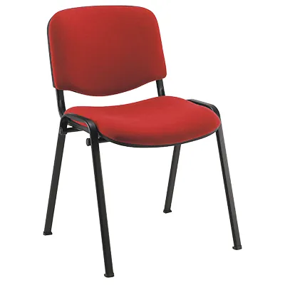 Chaise de réunion visiteur empilable IBIZA tissu rouge - Siège professionnel - Fauteuils et poufs