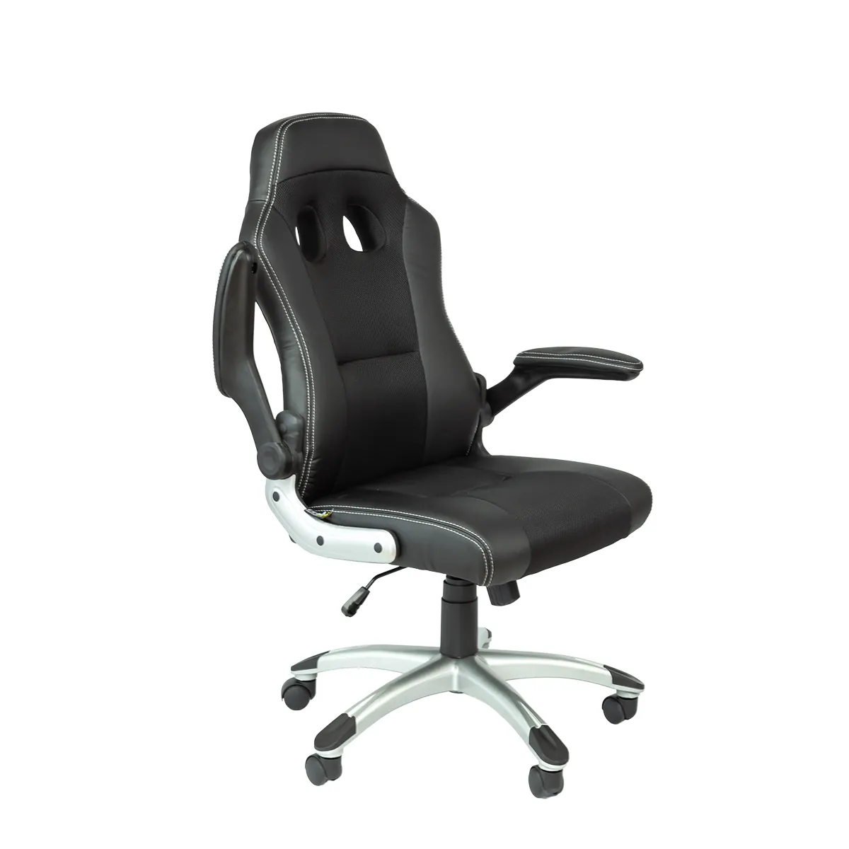 Fauteuil de bureau baquet Montecarlo type racing – Chaise gaming professionnelle - Noir - Sièges de bureaux-4
