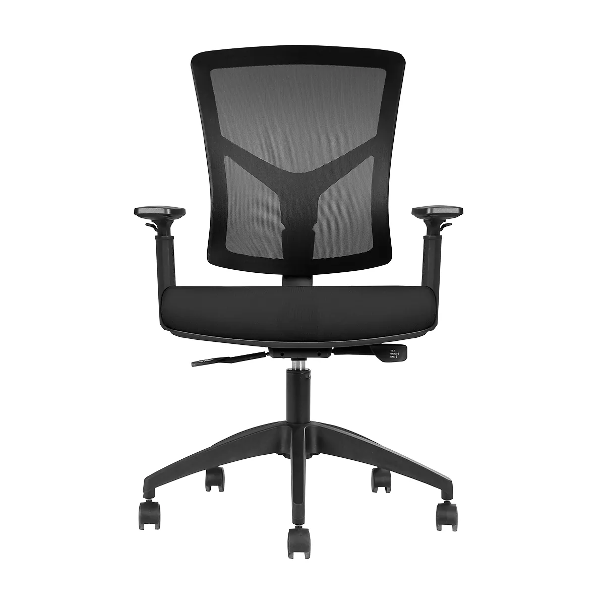 Siège de bureau ergonomique Napoli noir – synchrone 4 positions, assise extra-large - Sièges de bureaux-1