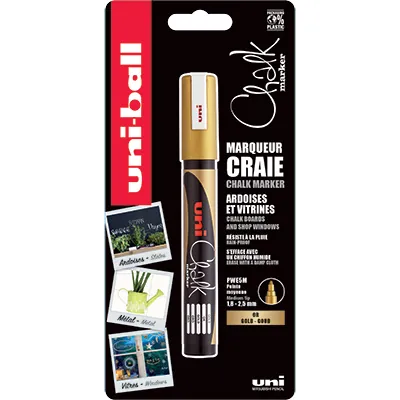 Marqueur craie Chalk Marker Or Uni Ball Pointe conique moyenne - Marqueurs-2