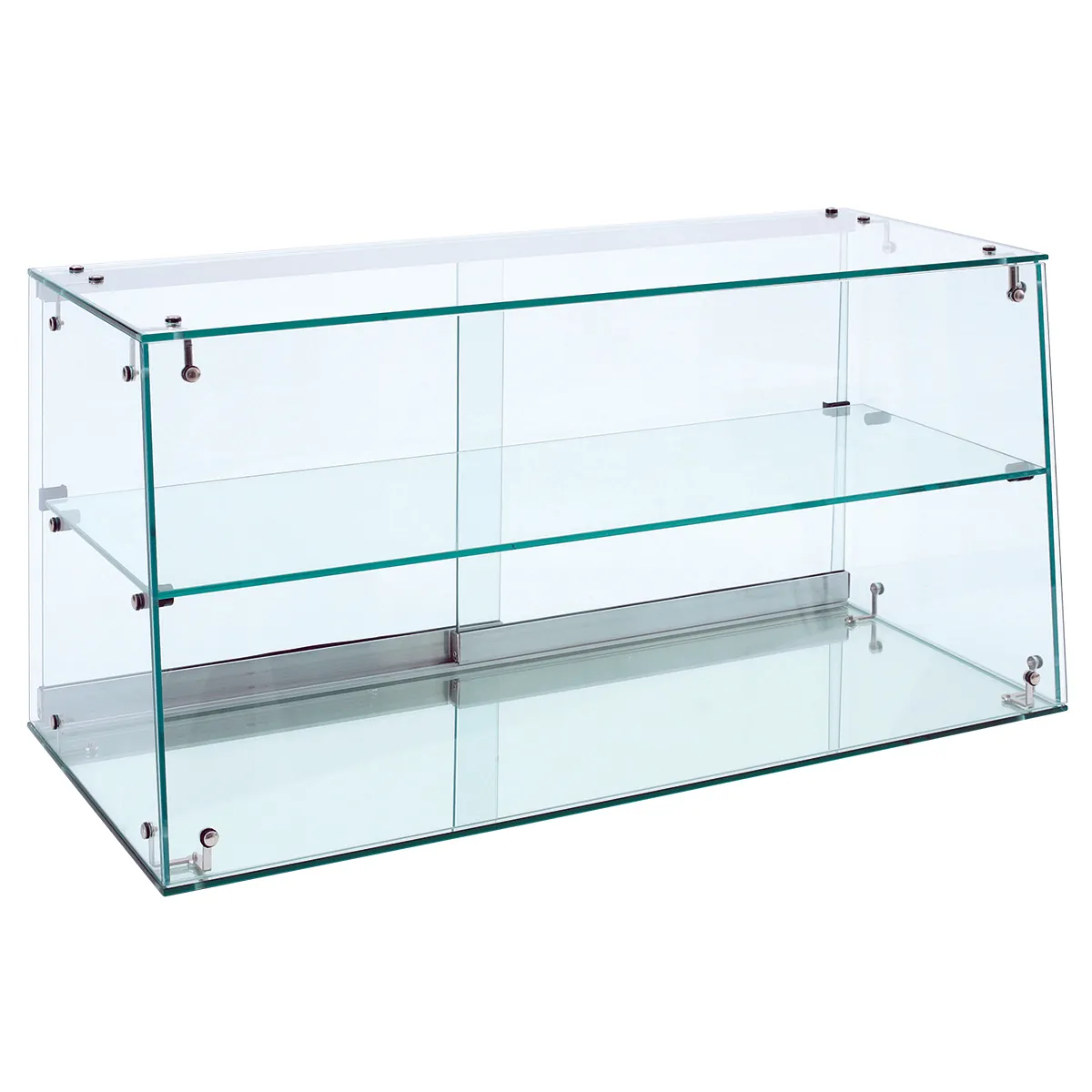 Vitrine de comptoir 2 niveaux en verre trempé 80 x 35 x 40 cm - Présentoir de comptoir - Vitrine présentoir - Vitrines de comptoir-1