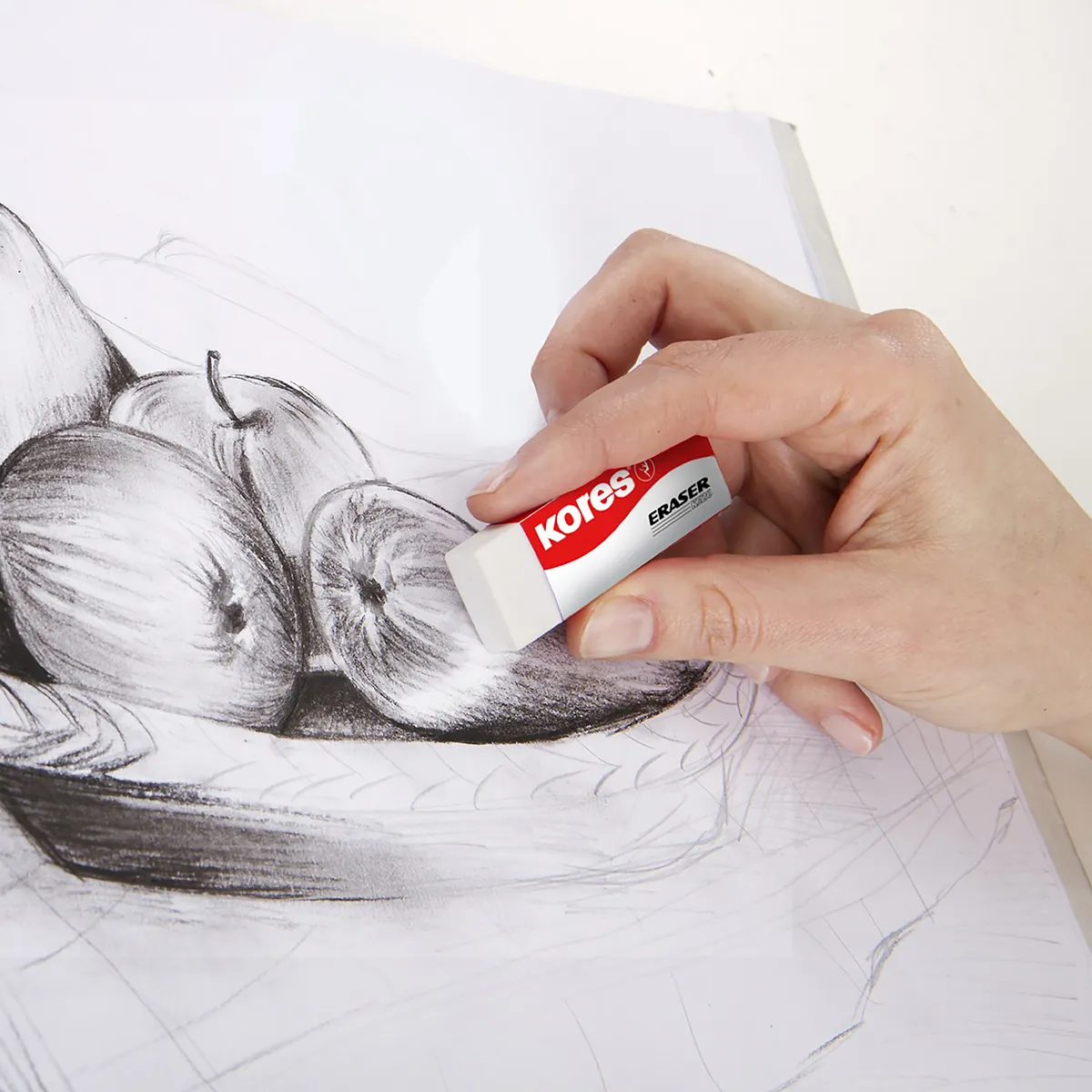 Gommes Blanches Kores KE-20 PVC Sans Phtalates - Lot de 2 - Correction-1