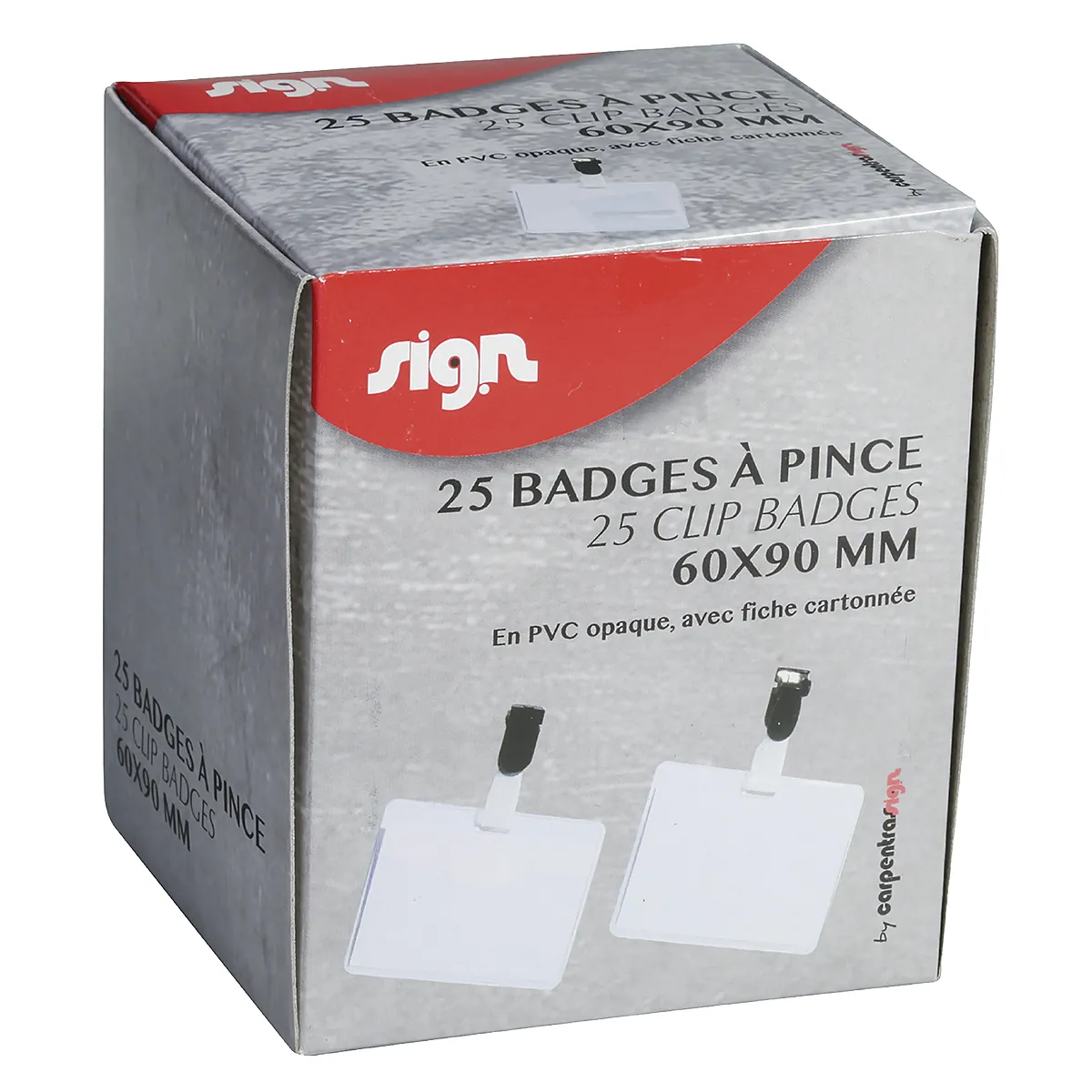 Badges Sign à Pince 6x9 cm Fond Opaque - Paquet de 25 - Badges-3