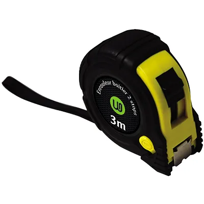 Mètre ruban 3 mètres bi-matière Wonday noir/jaune - Règles et traces lettres-1