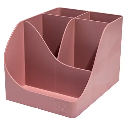 Pot à crayons Pen-Wave Skandi vieux rose 16 × 12 × 11 cm - 5 compartiments - Pots à crayons