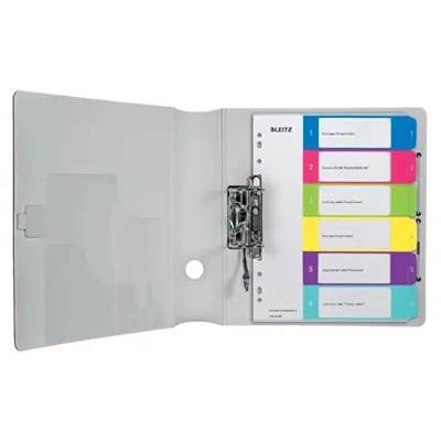 Intercalaires imprimables A4 maxi 6 touches multicolores polypropylène - WOW Leitz - Intercalaires classeur, Trieurs documents-1