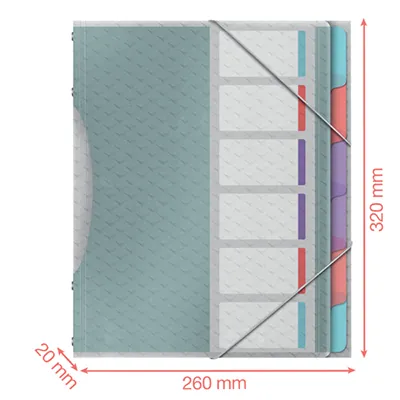 Trieur 6 touches Esselte Colour'Breeze A4 multicolore texturé - Intercalaires classeur, Trieurs documents-3