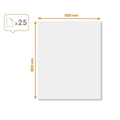 Feuilles tableau 60 x 80 cm transparent effaçable Nobo Instant - Paquet de 25 feuilles - Porte-affiches adhésifs-1
