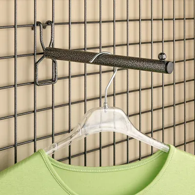 Bras droit pour grille d'exposition L 23 cm Gris Martelé - Tiges et Bras pour grilles-2