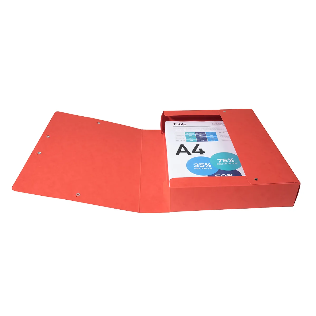 Boîte de classement A4 Dos 60 mm fermeture élastique carte lustrée Exabox - Rouge - Boîtes archives, Boîtes de transfert-2