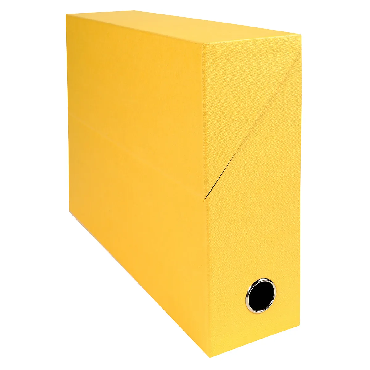 Boîte de transfert A4 Dos 90 mm carton toilé couvercle abattant et oeillet Exacompta - Jaune - Boîtes archives, Boîtes de transfert