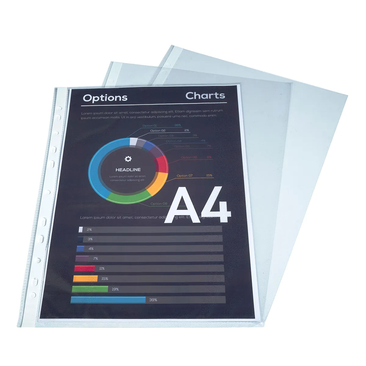 Pochette perforée transparente A4 polypropylène grainé 4/100 Exacompta - Paquet de 100 - Protèges-documents, Porte-vues-2