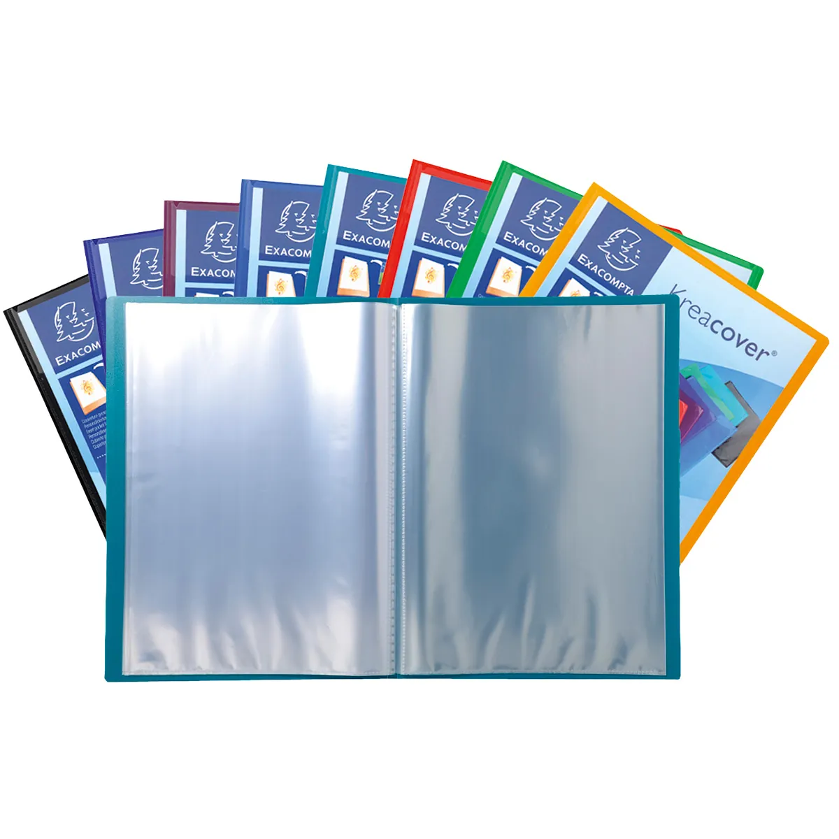 Porte vues personnalisable KreaCover A4 - 40 Vues (20 Pochettes) - Protège documents - Coloris assortis - Protèges-documents, Porte-vues