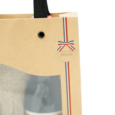 Sac kraft brun à fenêtre, Savoir-faire français – L 18 x P 8,5 x H 23 cm – Paquet de 10 - Sacs kraft à fenêtre-3