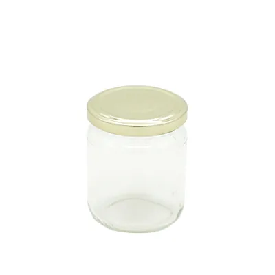 Bocal en verre 228ml avec couvercle or ø63mm – Paquet de 12 - Bouteilles et pots cylindriques