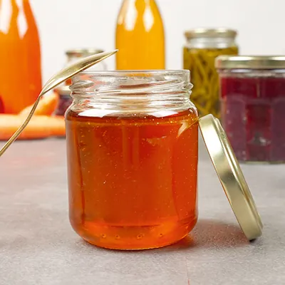 Bocal en verre 228ml avec couvercle or ø63mm – Paquet de 12 - Bouteilles et pots cylindriques-1