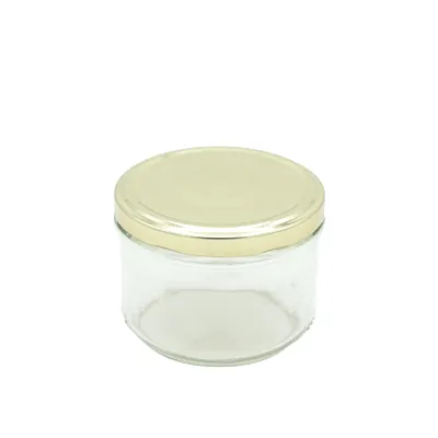 Bocal en verre 262ml avec couvercle or ø82mm – Paquet de 6 - Bouteilles et pots cylindriques