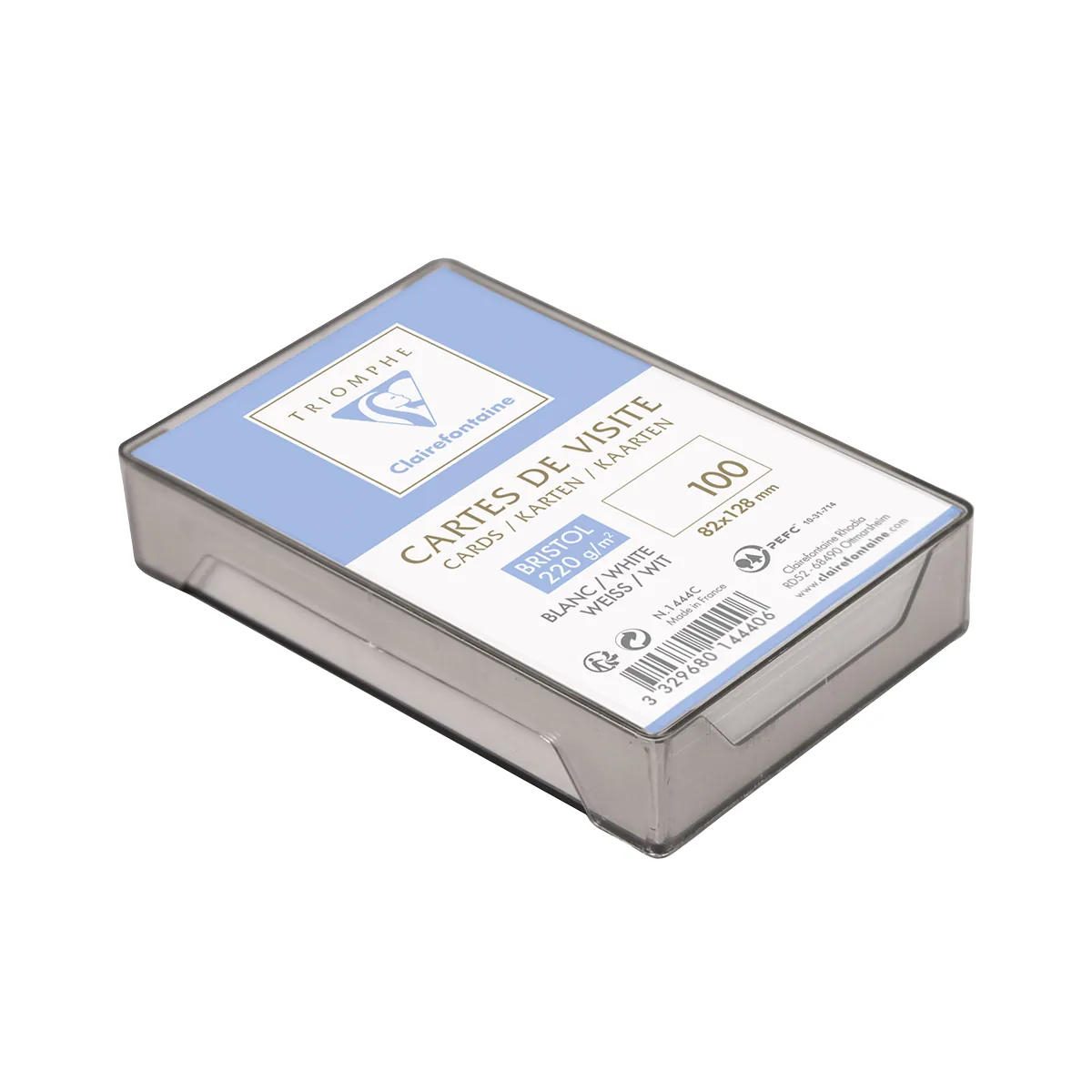 Cartes de Visite Bristol Blanc 82x128 mm 220g - Paquet de 100 - Cartes de visite et enveloppes