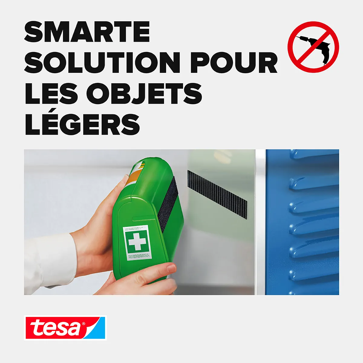 Bande auto-agrippante On/Off tesa® blanche 20 mm x 1 m – fixation adhésive repositionnable - Double face, patafix, velcro-1