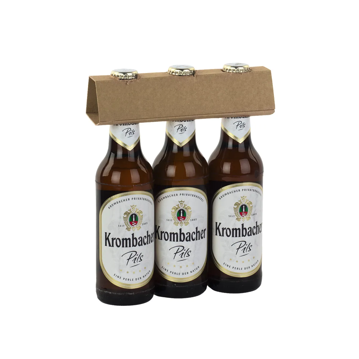 Porte-bouteille 3 bières kraft brun 19x4,5x4cm – Paquet de 100 - Mètres de bières, Emballages pour bouteilles de bières