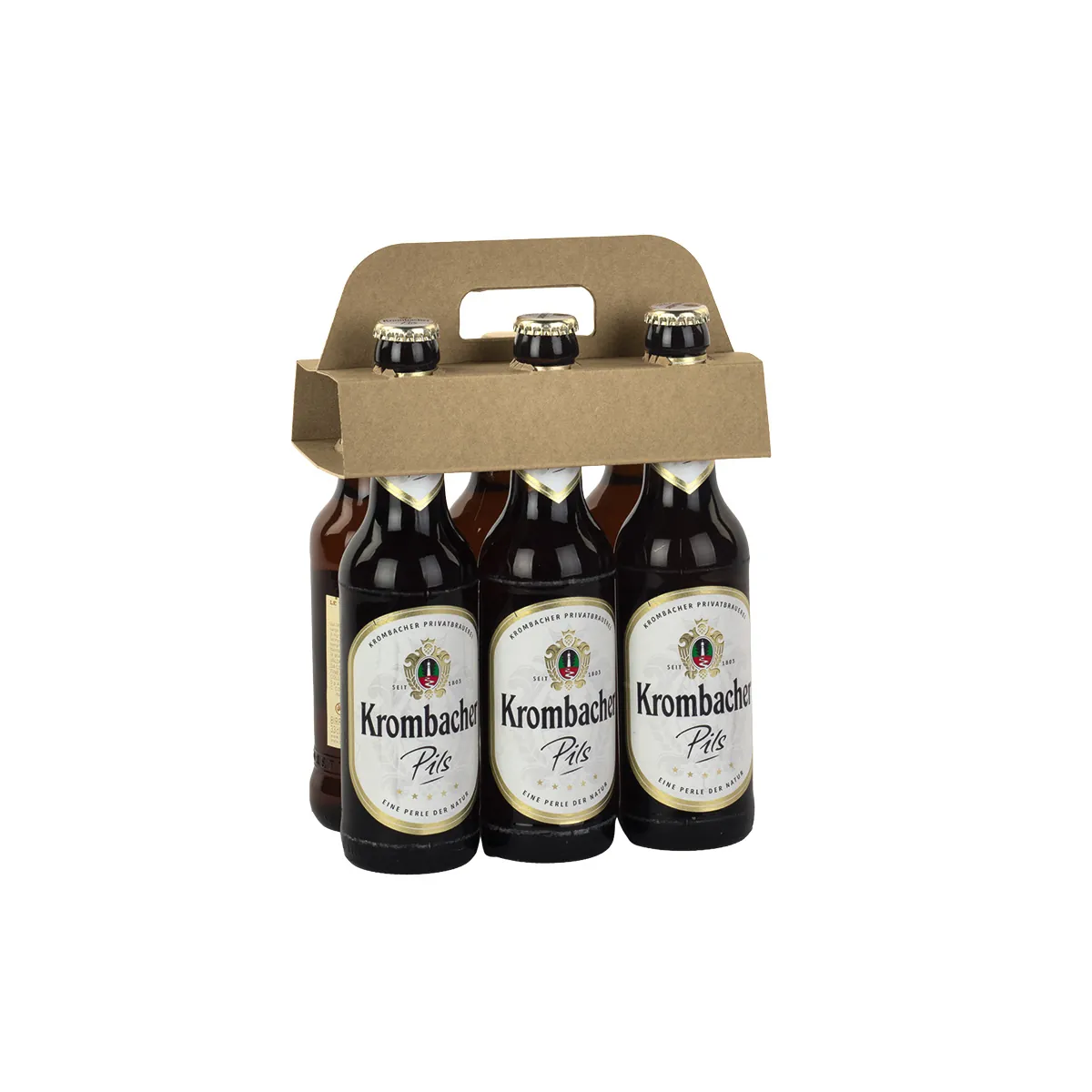Porte-bouteille 6 bières hautes poignée kraft brun 22x13,5x4cm – Paquet de 100 - Mètres de bières, Emballages pour bouteilles de bières